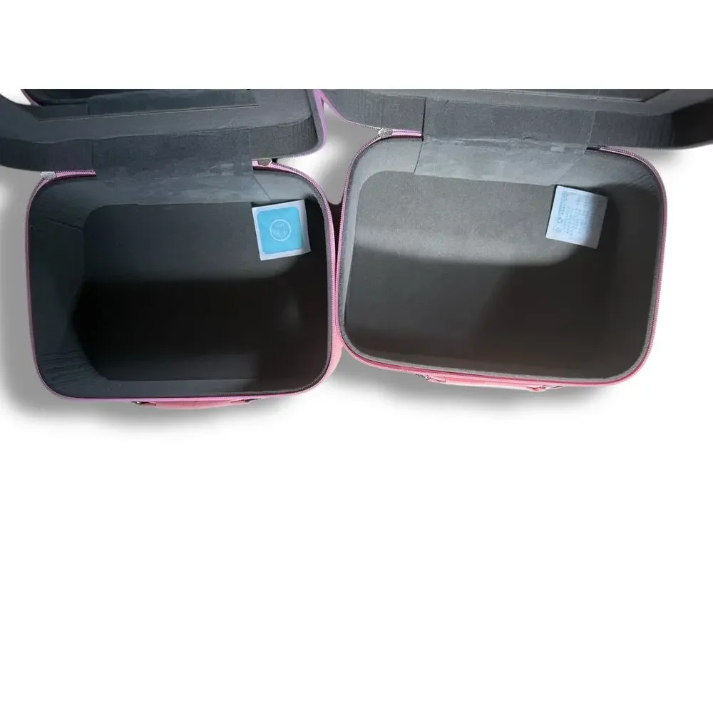 Pair 2 Hello Kitty Makeup Cosmetic Beauty Case Organizer Mirror Pink Hard